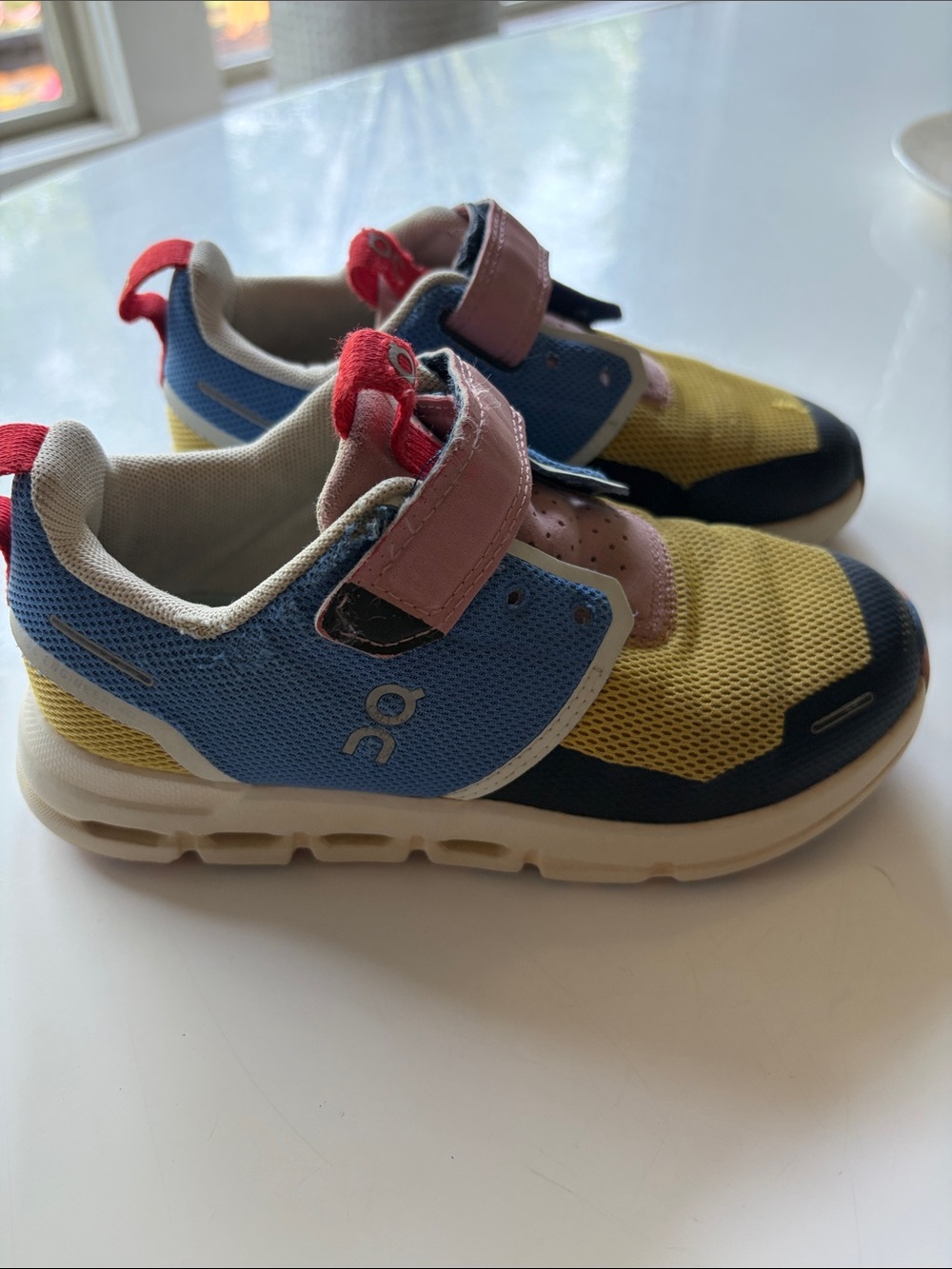 Kids Colorblock Athletic Shoes - Yellow, Blue & Pink